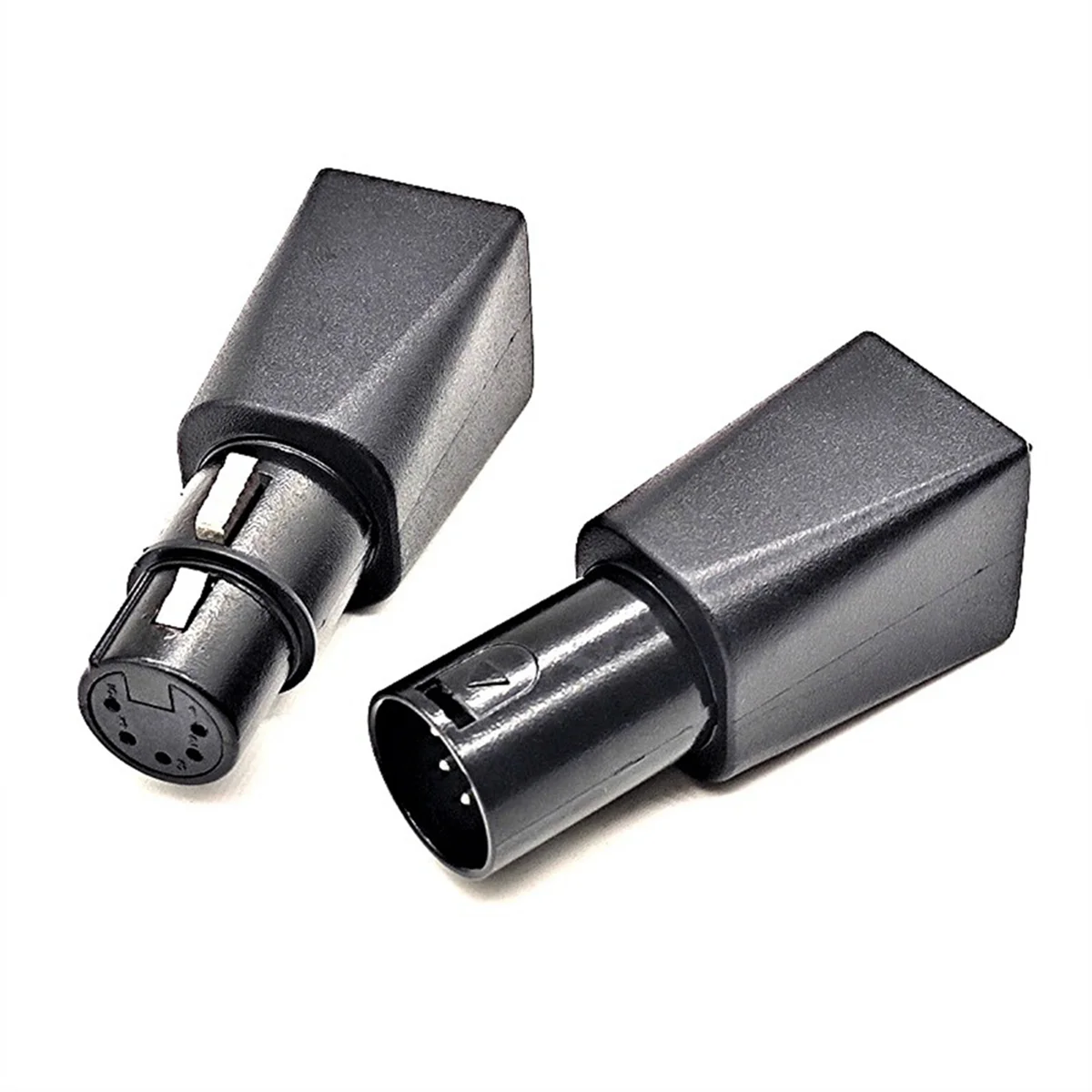 1 Paar DMX-zu-RJ45-Stecker RJ45-Ethernet auf 5-polige XLR-DMX-Buchse und Stecker-Adapter für Audio-Video HY