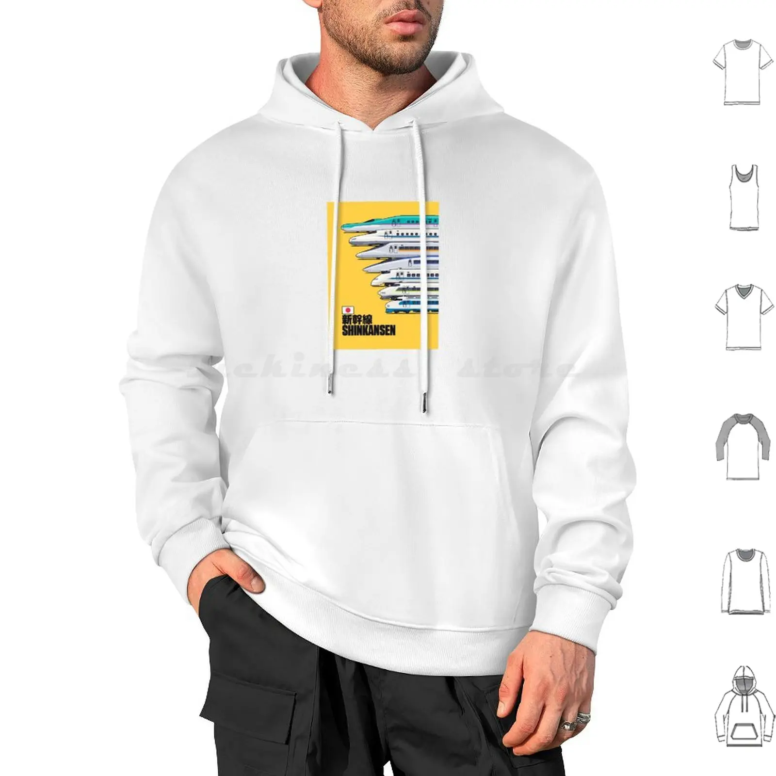 Shinkansen Bullet Train Evolution-sweat à capuche jaune à manches longues Shinkansen Bullet Train Evolution Japon Train haute vitesse