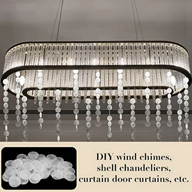 120 шт. круглых естественные ракушки Capiz Sea Shells 2-дюймовые ореховые патроны для ремесла с 2 отверстиями