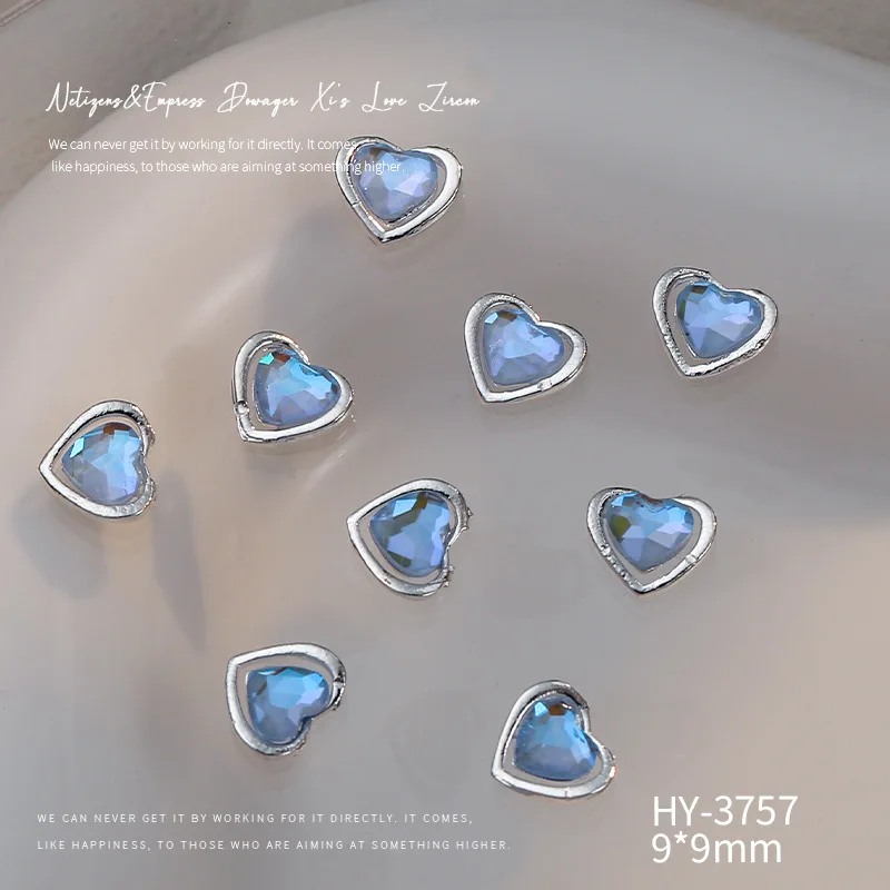 10pcs/lot Popular Love Alloy Nail Enhancements Dopamine Cool and Cool Style, High end Design Sense Nail Jewelry Diamond 5