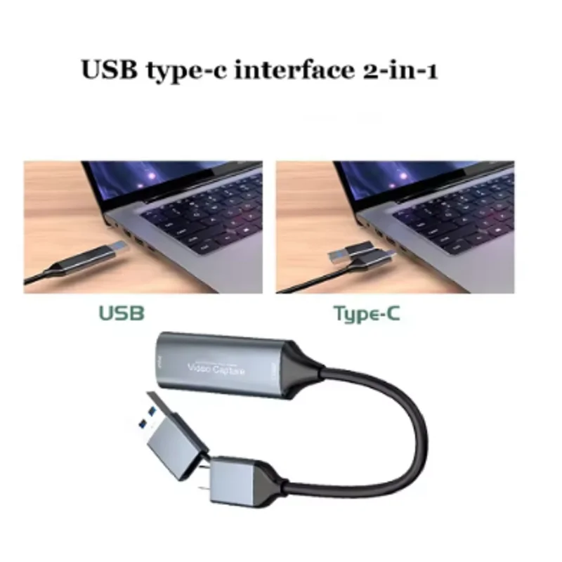 ﻿   Kartu Pengambil Video USB 3.0 2.0 4K HDMI ke USB Tipe-C Game Grabber Perekam Video Streaming Langsung untuk Switch Xbox PS4/5