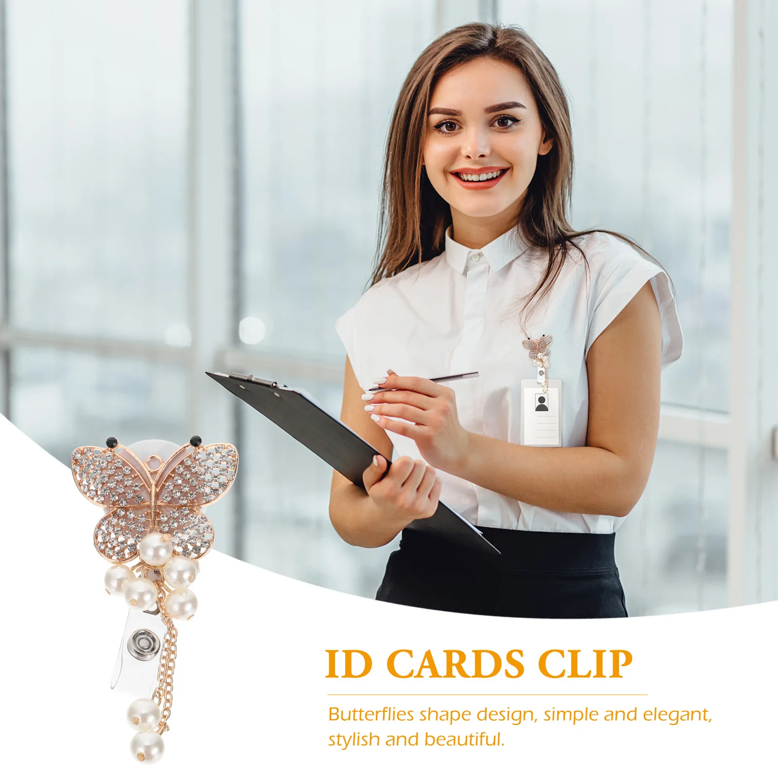 

1Pcs Butterfly Badge Holder High-Quality Clip for Nurse Office Retractable Id Cards Clip Work Badge Accessory Stylish Id