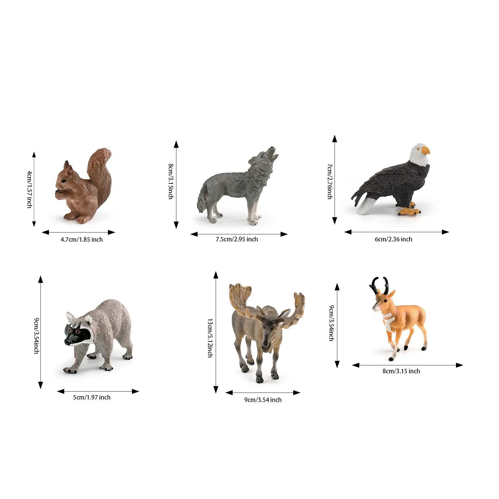 6x figuras de animales de juguete, colecciones de figuras de animales, modelo de animales salvajes, juego de animales de la selva para niños, niñas y niños