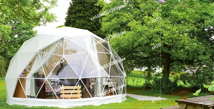 Trade Show Tent 8m Diameter Igloo Geodesic Dome Steel Structure Camping Tent Hotel Luxury Dome House Glamping Round Dome Tent