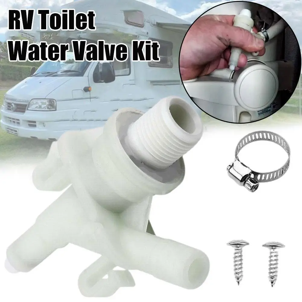  Plastic Water Valve Kit  For Dometic 300 310 320 Series Pedal-flush Toilets For Sealand Marine Toilet Replacement