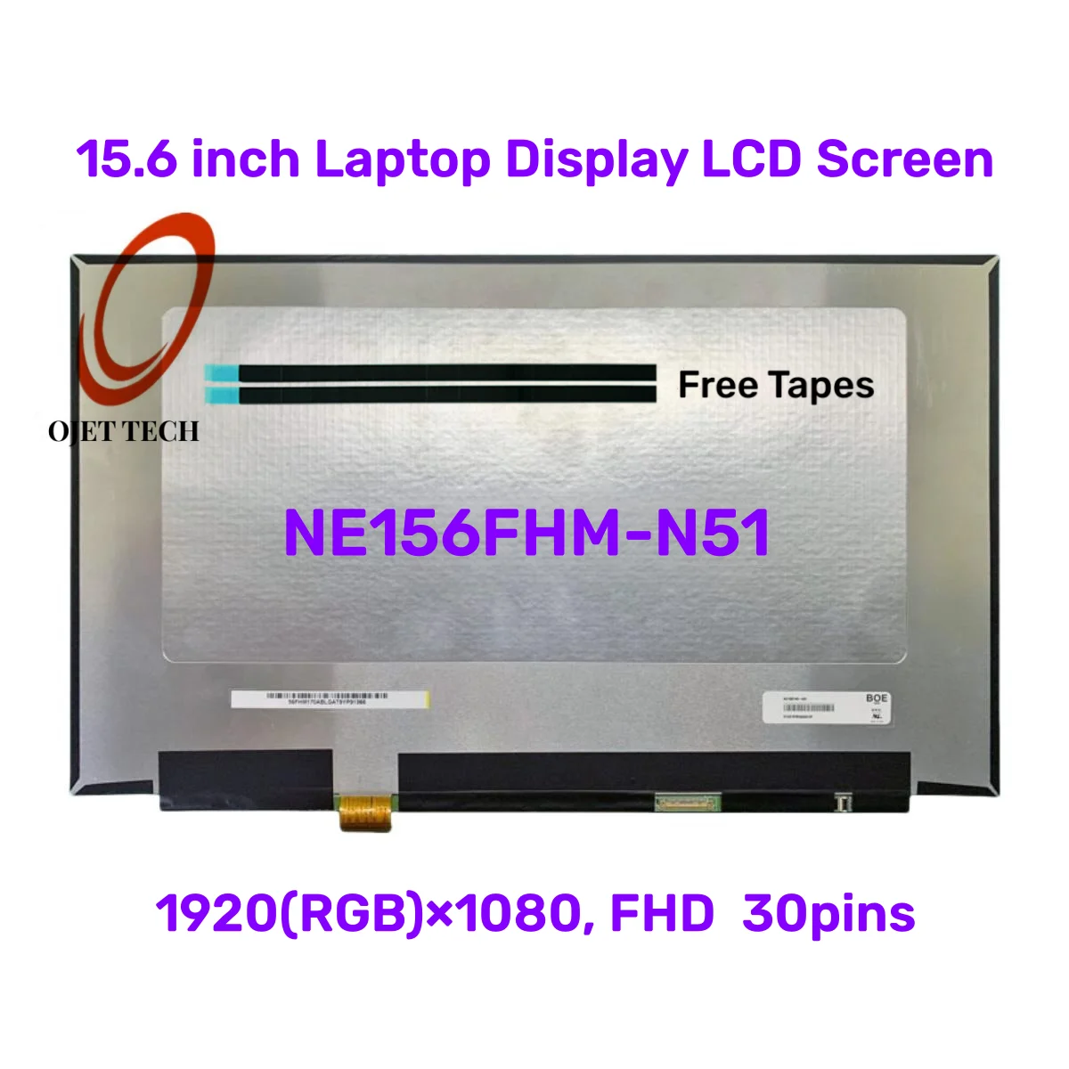 

NE156FHM-N51 NE156FHM N51 Original 15.6INCH FOR BOE IPS FHD LED LCD Screen 1920X1080 eDP 30PIN IPS Matrix Panel