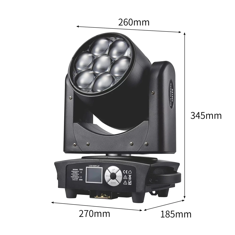 Éclairage de Scène à Tête Mobile RGBW 4 en 1, 7x40W, Faisceau Oculaire, DMX, pour DJ Chang, Boîte de Nuit, Mariage