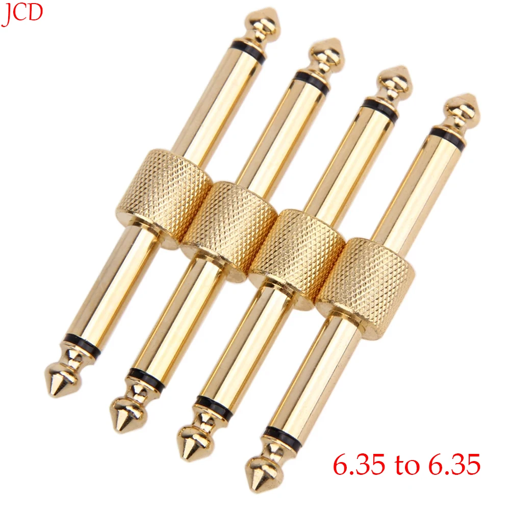 

6.35mm 1/4" Plug Guitar Effects Pedal Connector Straight Coulper Jack Interface Cable Adaptor Electric Pedal Board Accessories