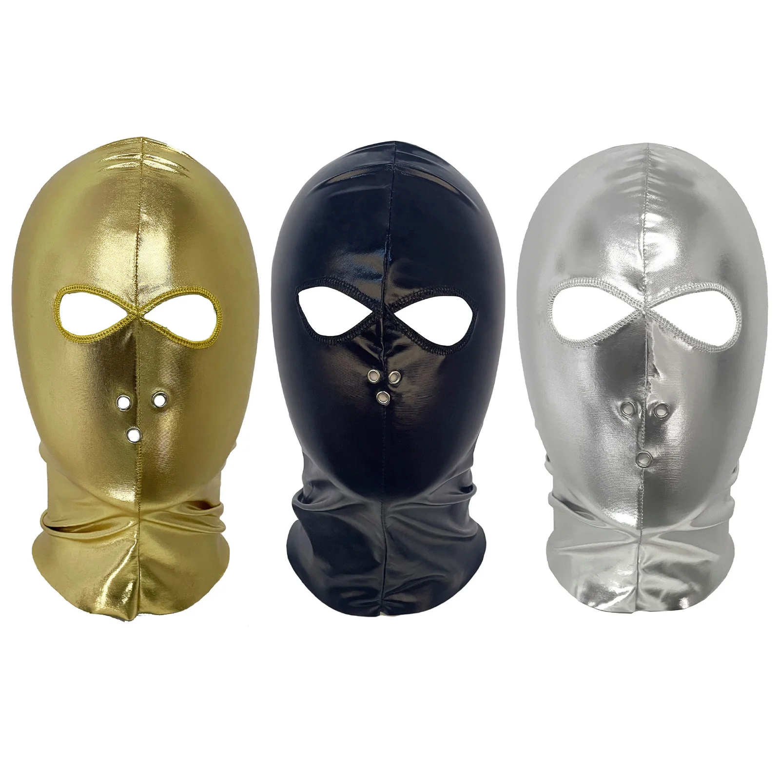 Maschera con cappuccio in pelle unisex Spandex traspirante Copricapo in lattice da uomo Maschera Coplay per copricapo da gioco di ruolo in costume in maschera