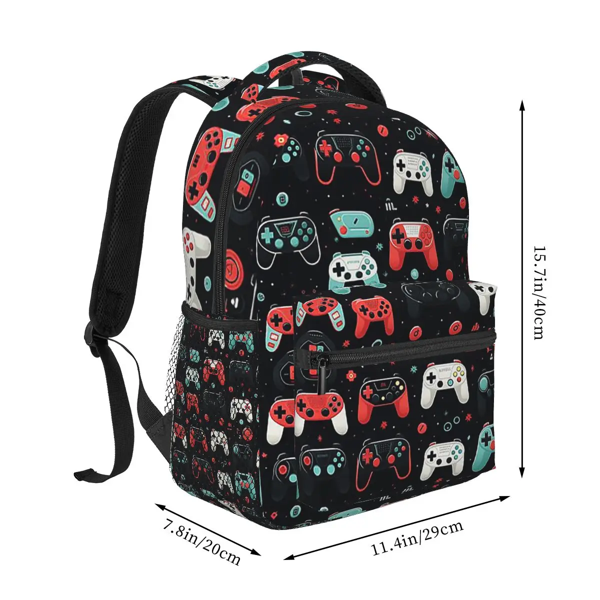 Gaming Pattern - Game Controllers Backpacks Boys Girls Bookbag Children School Bags Kids Rucksack Shoulder Bag Large Capacity