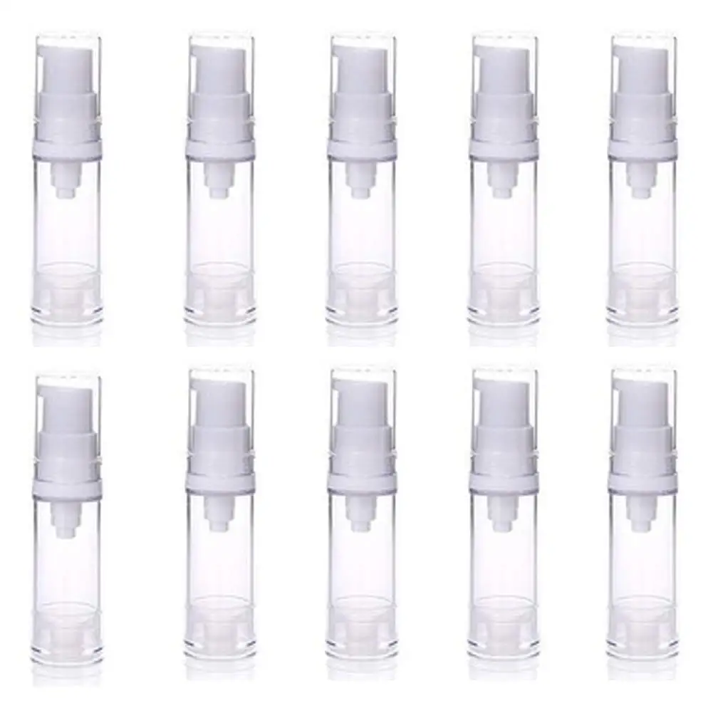 12PCS 5ml 10ml 15ml Vacuum Bottle White Head for Lotion Perfume Essential Oil Foundation Liquid Toner