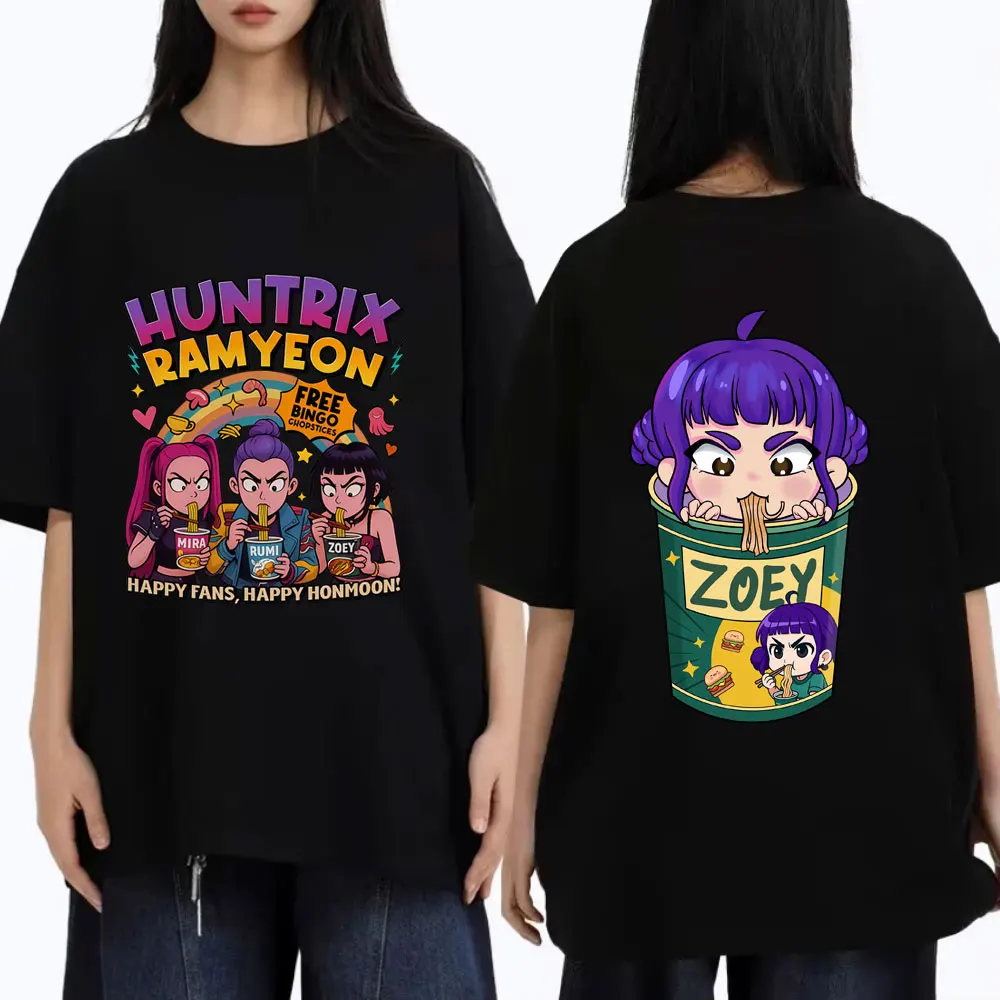 

Movie KPop Demon Hunters T-shirt Cute Kawaii Rumi Mira Zoey Graphic T Shirts Men's Women Casual Oversized Crewneck Tshirt Tops