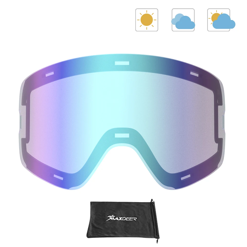 Gogle narciarskie obiektyw żółty soczewki magnetyczne podwójna warstwa Anti-fog UV400 narciarskie okulary snowboardowe tylko gogle śnieżne soczewki