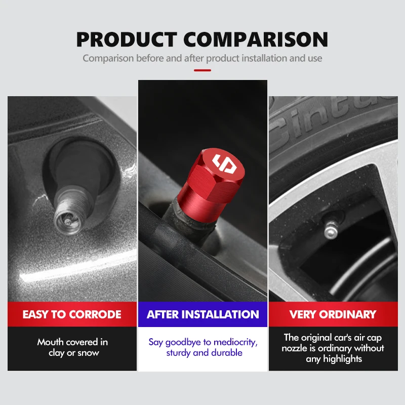4Pcs Car Aluminum Tire Wheel Valve Caps Auto Accessories For Leapmotor T03 S01 C16 C11 C01 C10 2022 2023 2021