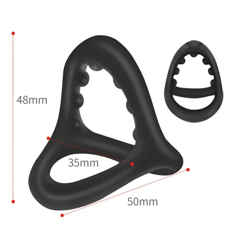 Silicone Penis Rings Cock Ring Erection Enhancing Triangular Penis Ring With Massage Beads Delayed Ejaculation Sex Toys For Men