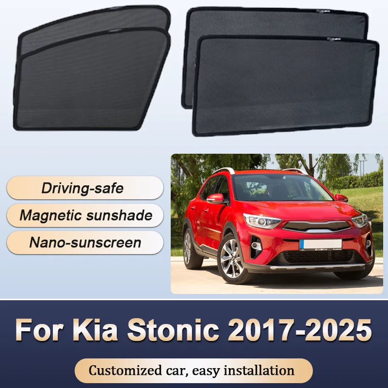

Sun Shades For Kia Stonic YB CUV KX1 2017 2018 2019 2020-2025 Sunshades Magnetic Heat insulation Window Visor Car Accessories