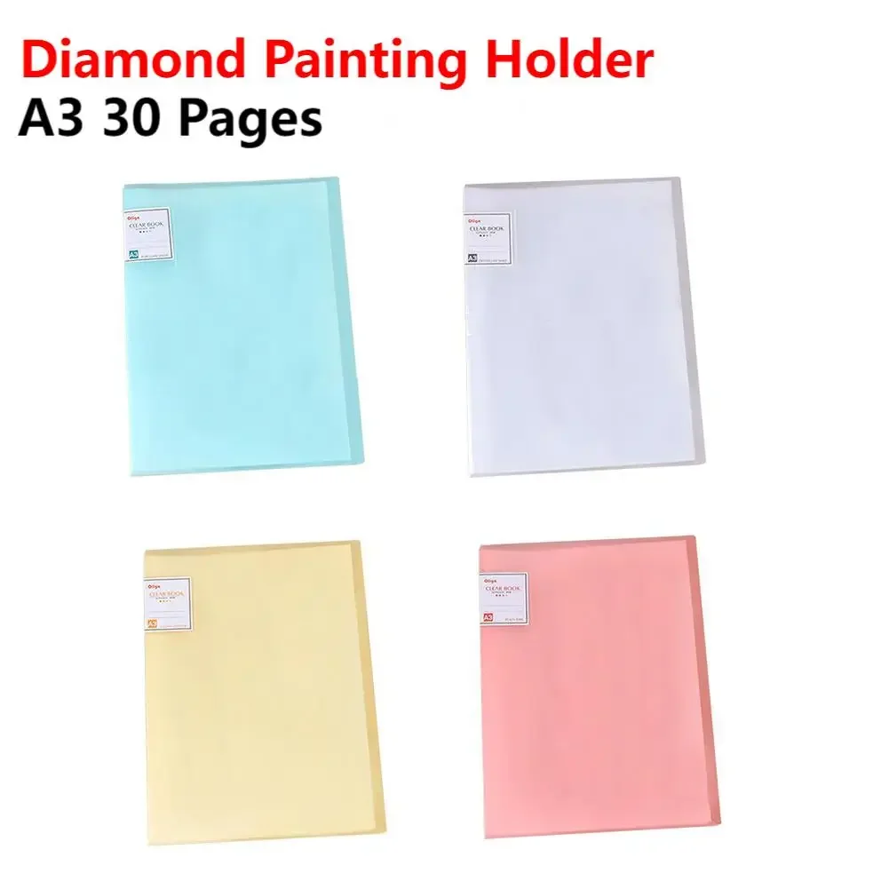 New Storage File Folder A3 30 Pages Diamond Painting Storage Book Transparent Cover Photo Album Book Diamond Painting Holder