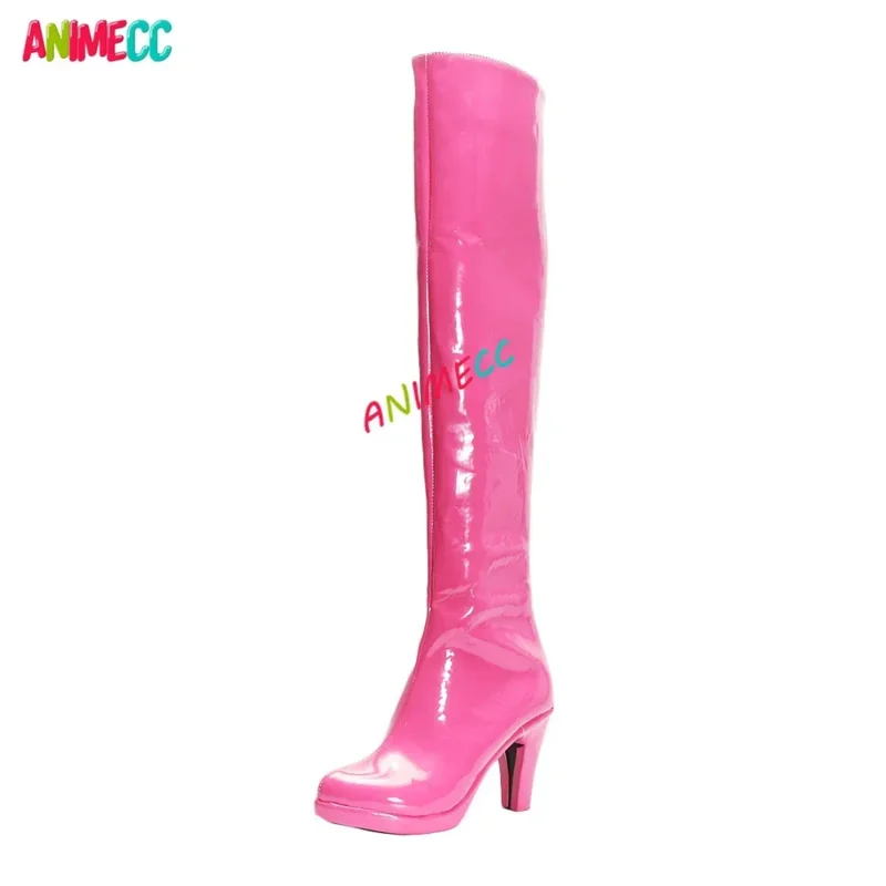 Botas de disfraz de Anime Ai Hoshino, vestido de Lolita, calzado hasta la rodilla para escenario, zapatos de cuero, se acepta personalización