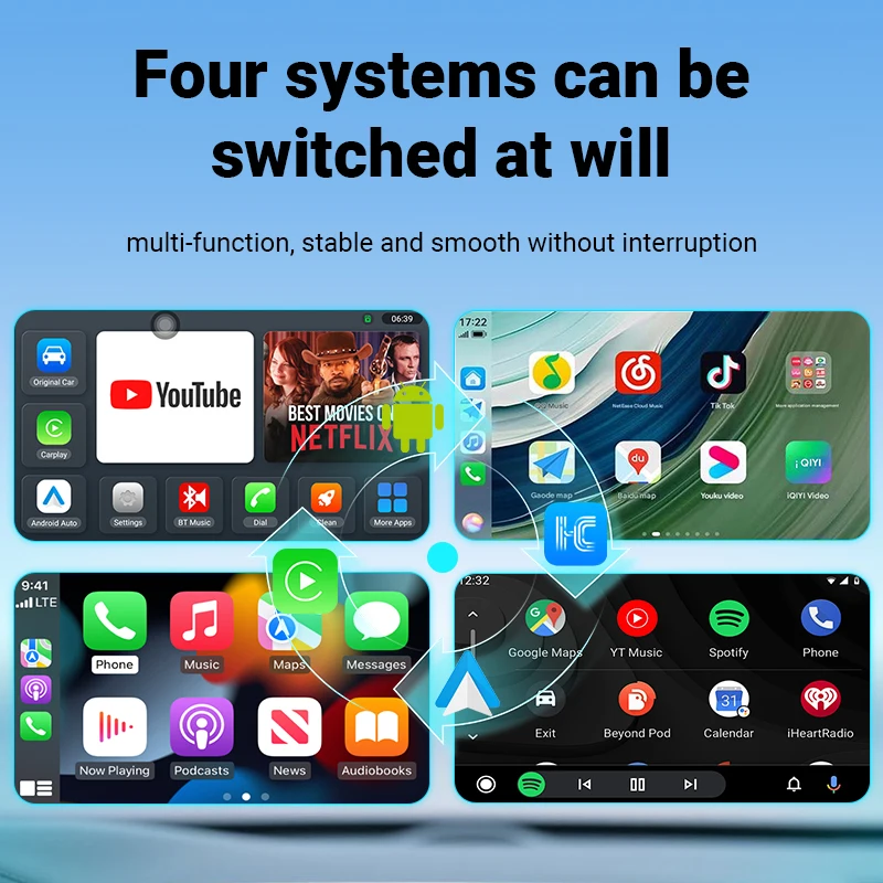 4 + 32G 5in1 Android14.0 Carplay & Android Auto Box CarPlay Ai Box يدعم Netflix Hicar HDMI USB جهاز التوصيل والتشغيل Carplay محول #3