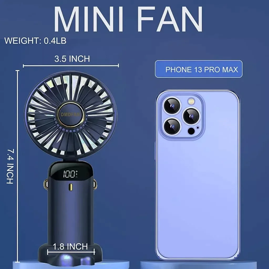 Xiaomi MIJIA USB Handheld Fan Mini Portable Digital Display silentOffice DeskStudent on Dormitory Charging Outdoor Folding Fan