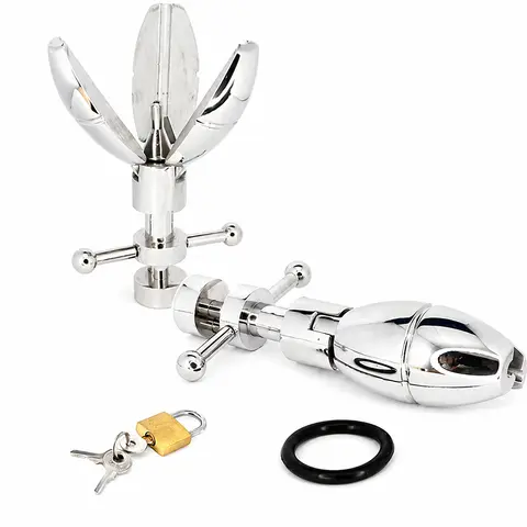 316 Stainless Steel Anal Speculum Butt Plug Expandable Dilator With Lock Push-Type Anal Dilators Adult For Men Women BDSM Toys