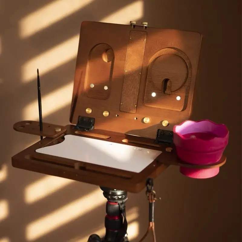 

Simple black walnut color watercolor outdoor sketching art student portable foldable travel easel