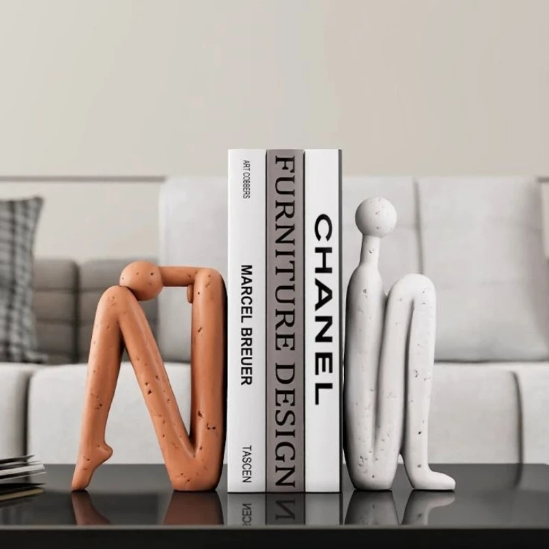 

Resin Figurines Modern Creative Bookends Luxury Minimalist Desktop Sculptures Living Room Decoration Furniture Accessories