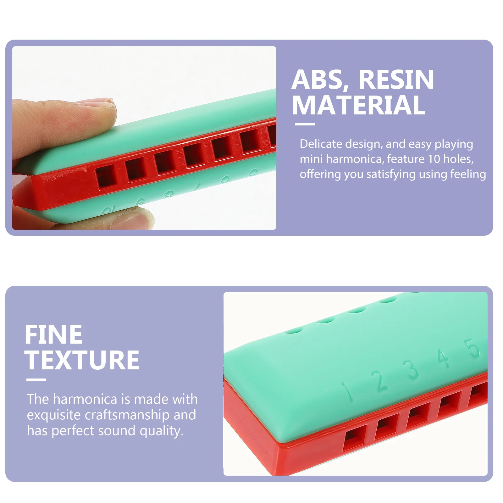 

10 Holes Harmonica Small Stable Beginner Mini Harmonica Portable for Musical Instruments Adults
