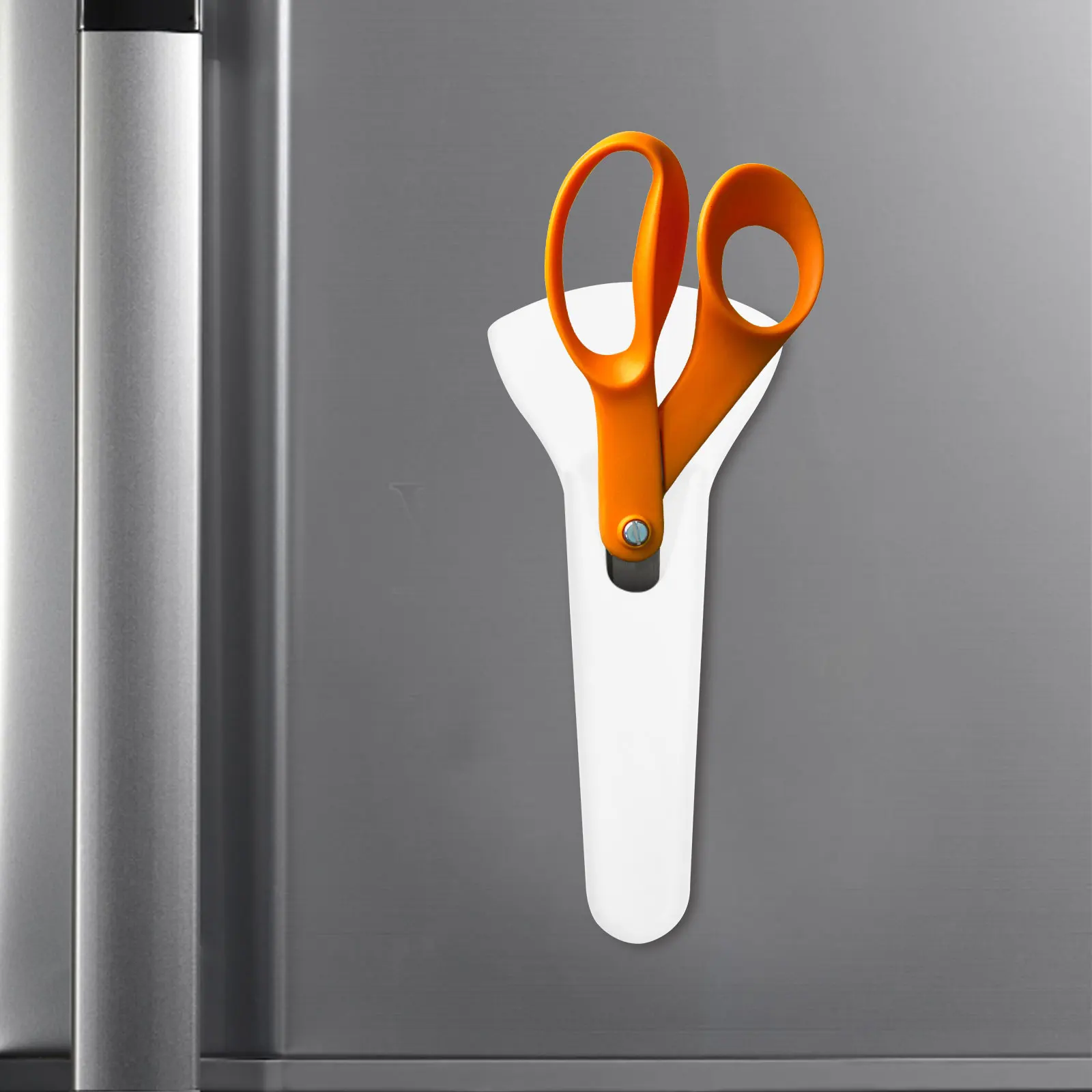 

Magnetic Scissor Holder Safe Wear Resistance Practical Lasting Back Magnet Easy Install Various Places Simple Shape Home Kitchen