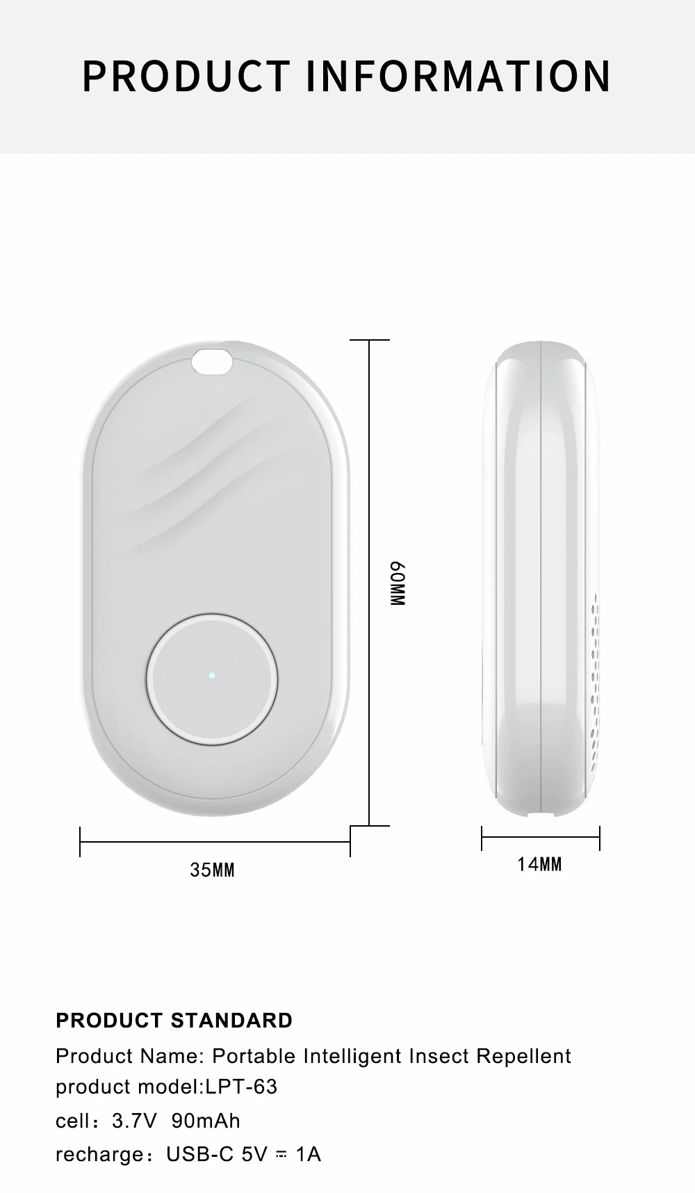 M63 Mosquito Repellent Pendant Mosquito Proof Keychain Children Adults Outdoor Portable Ultrasonic Insect Repellent Rechargeable