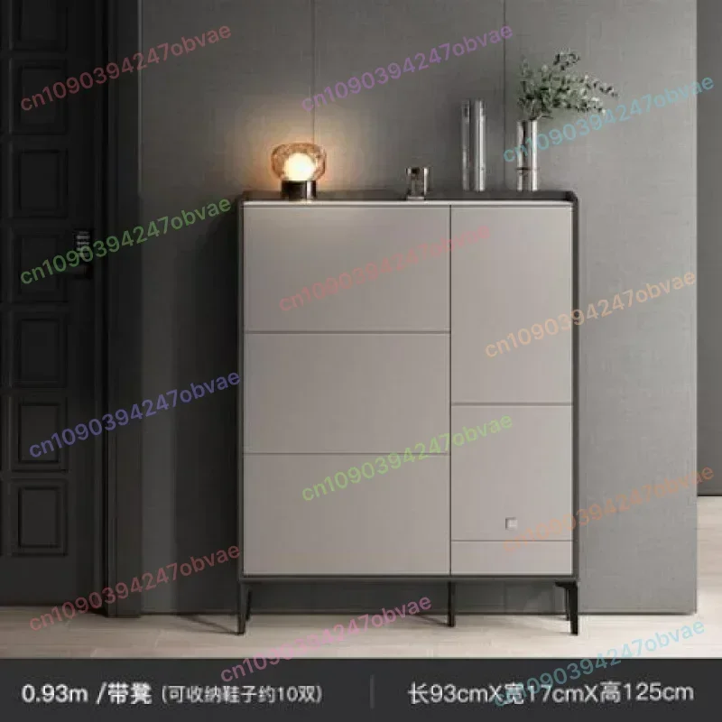

Tilting Shoe Cabinet Light Luxury Space Saving 17cm Home Doorway Entrance Cabinet Modern Small Apartment Storage