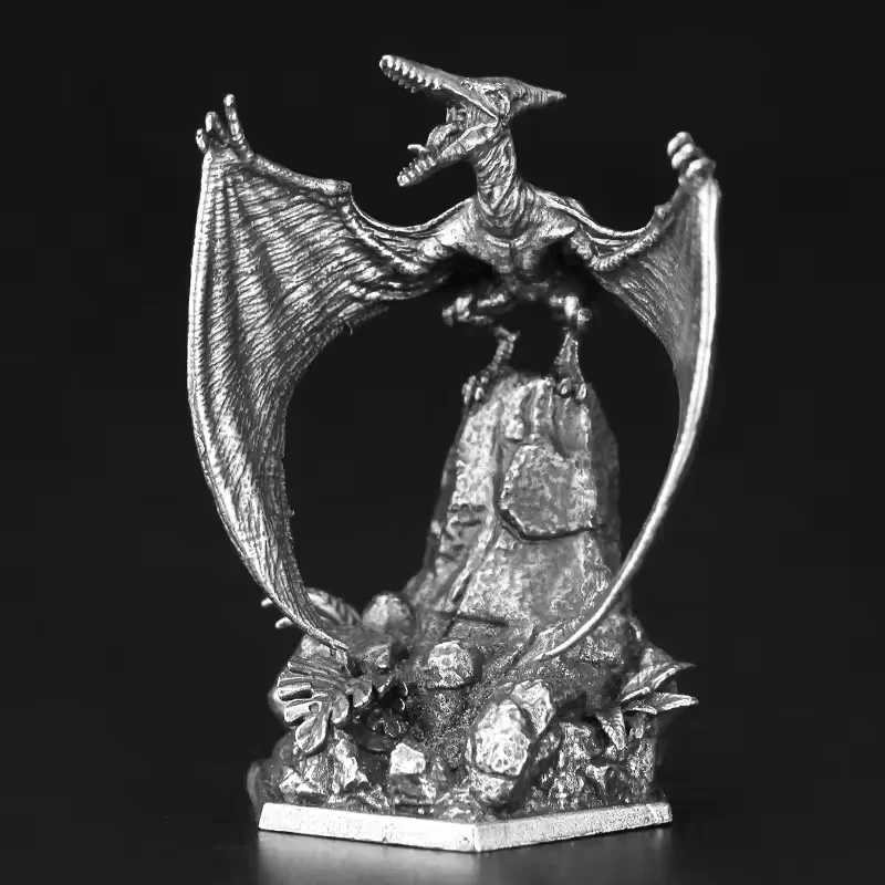 Mini Metal Dinosaur Model Action Figures Handmade Ornament Desktop Chess Pieces for Car Interior & Board Game - view 4
