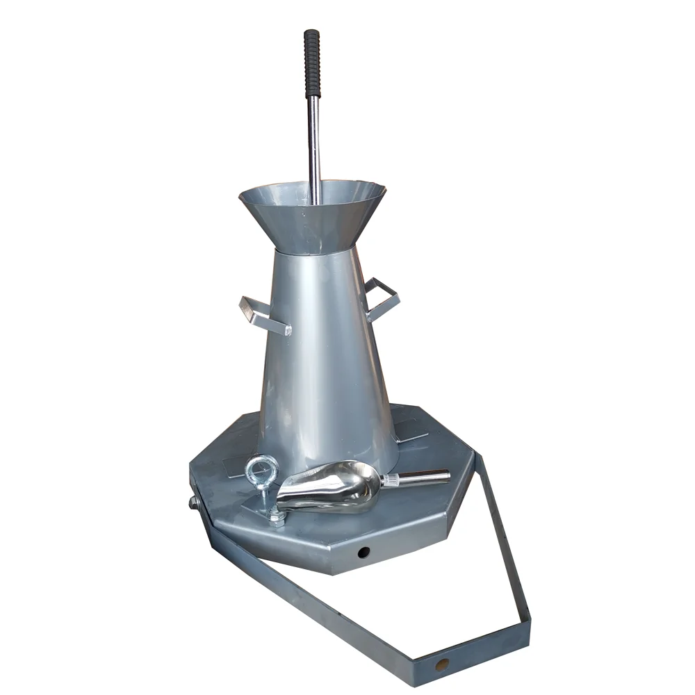 مجموعة مخروطية الركود، جهاز اختبار الرش والخرسانة الفولاذية، مجموعة كاملة من معدات الاختبار لآلة اختبار ضغط الخرسانة
