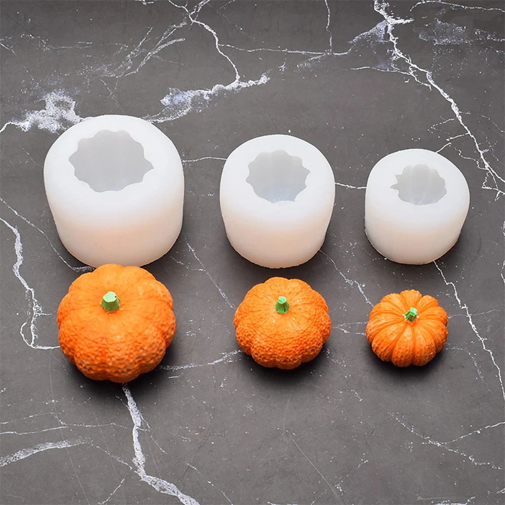 Silicone world 3D Pumpkin Candle Silicone Mold Chocolate Cake Baking Mold Resin Epoxy Aromatherapy Gypsum Handmade DIY Mold