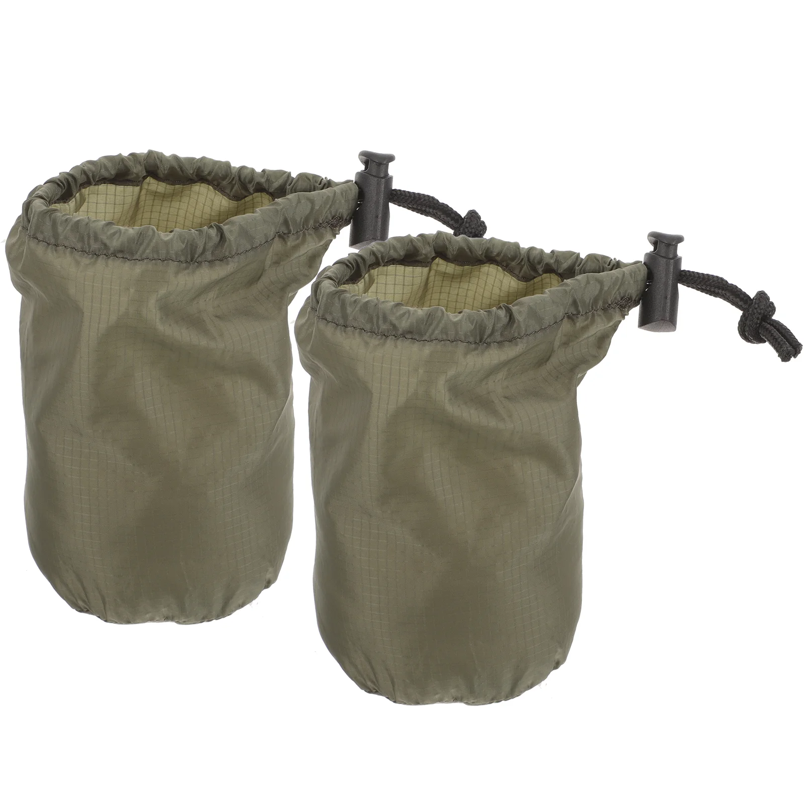 

2 Pcs Outdoor Camping Sleeping Bag Storage Compression Drawstring Sack Nylon Foldable Portable Green Adult Size