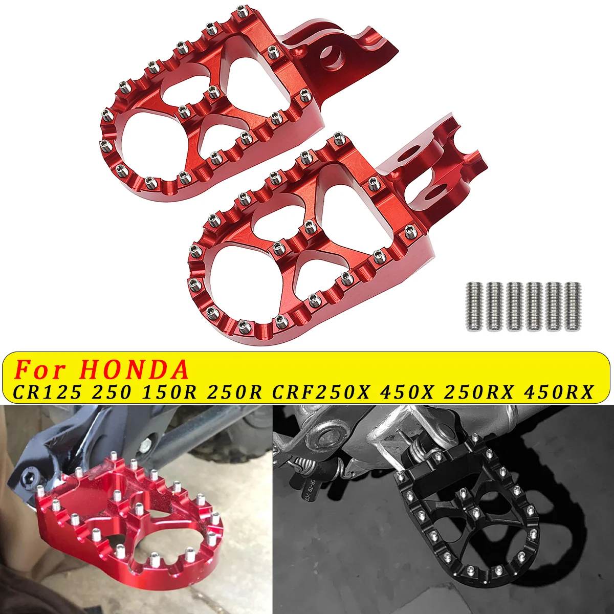 

CNC FootRest Footpegs Foot Pegs Pedals For HONDA CRF250X CRF450R CRF250RX CRF CR125R CR250R CRF150R CRF250R 150 250 450 R X RX