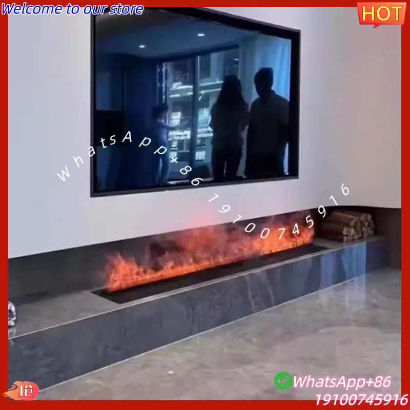2026 Artificial Fireplace Home Simulated Fire Electronic Intelligent Ultra-thin Embedded 3D Atomizing Fireplace