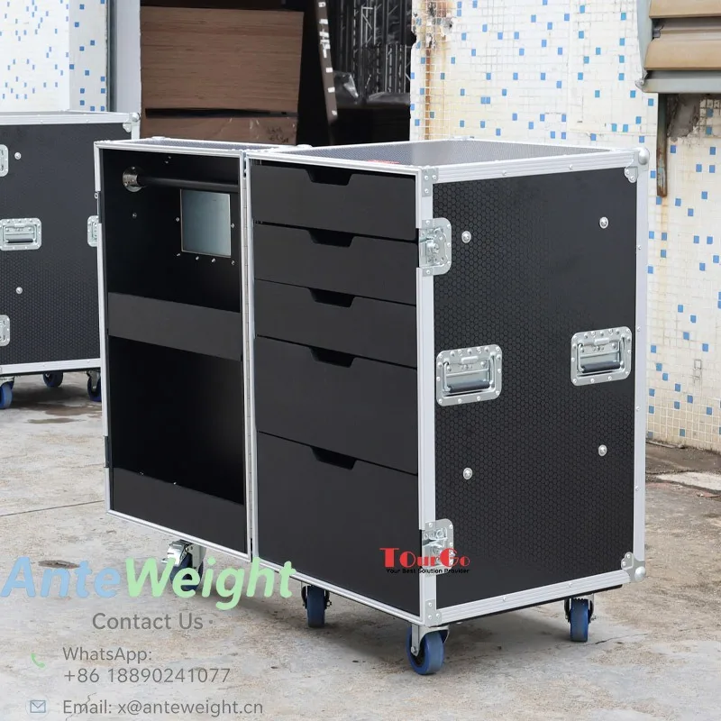 5 Layer Drawer Tool Aviation Case Heavy Duty Aluminum Flight Case for Professional Tool Storage Transport  with Hanger