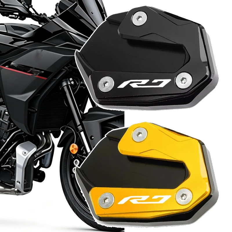 Motorcycle Accessories For YAMAHA YZFR7 YZF-R7 YZF R7 YZF-R7 CNC Aluminum Kickstand Foot Side Stand Enlarger Pad & Tire Valve