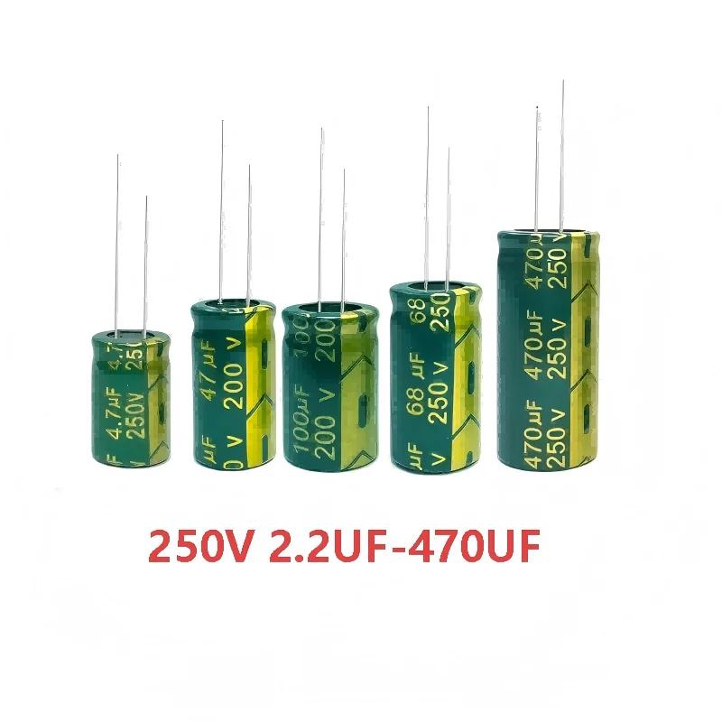 

High Frequency Capacitor Low ESR Aluminum Capacitor 250V 2.2UF 4.7UF 22UF 47UF 68UF 100UF 150U 220UF ±20%