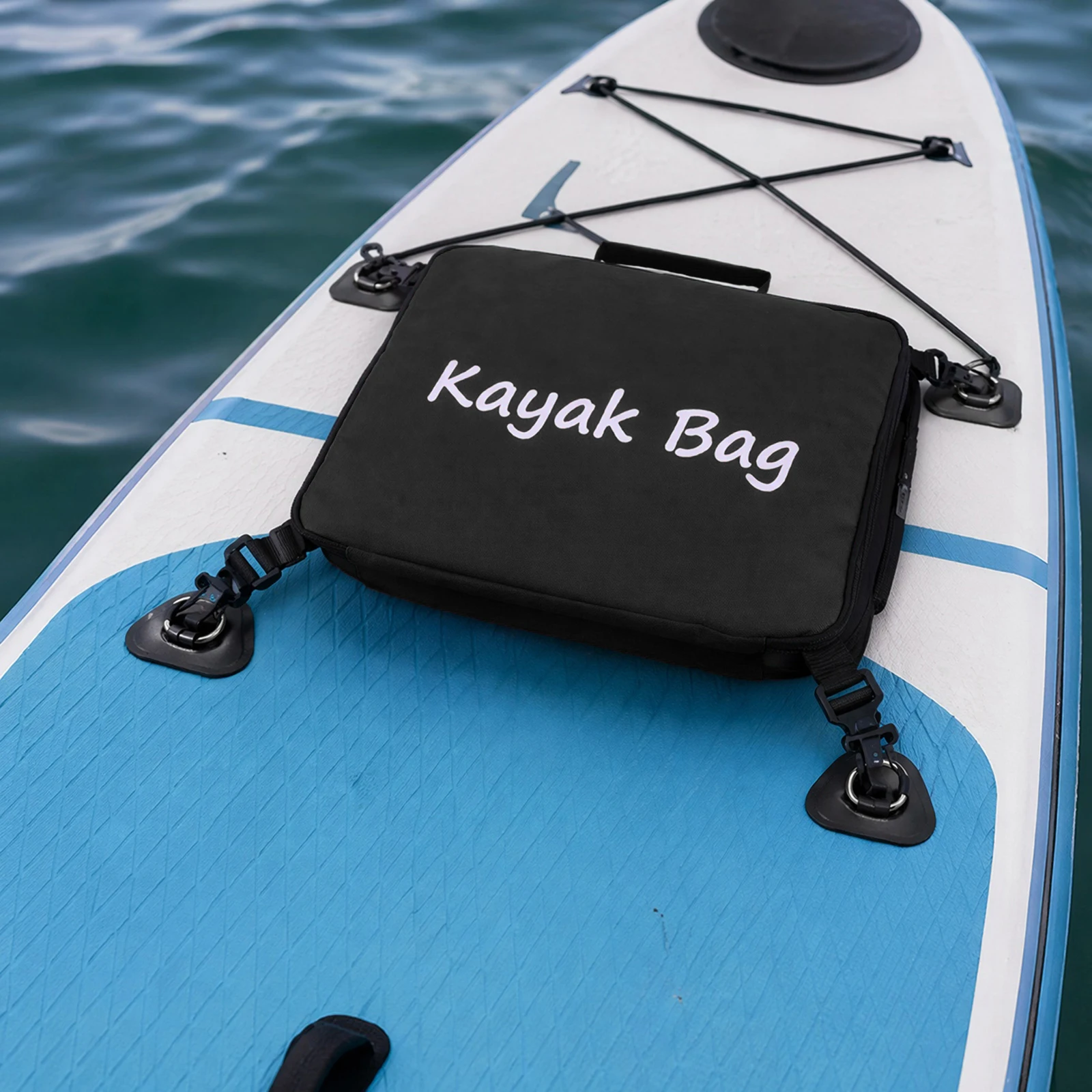 Paddle Board Deck Bags Triangular Patches & Rotary Hook Oxford Paddleboard Cooler Bag Large Capacity for Beach Outdoors Use