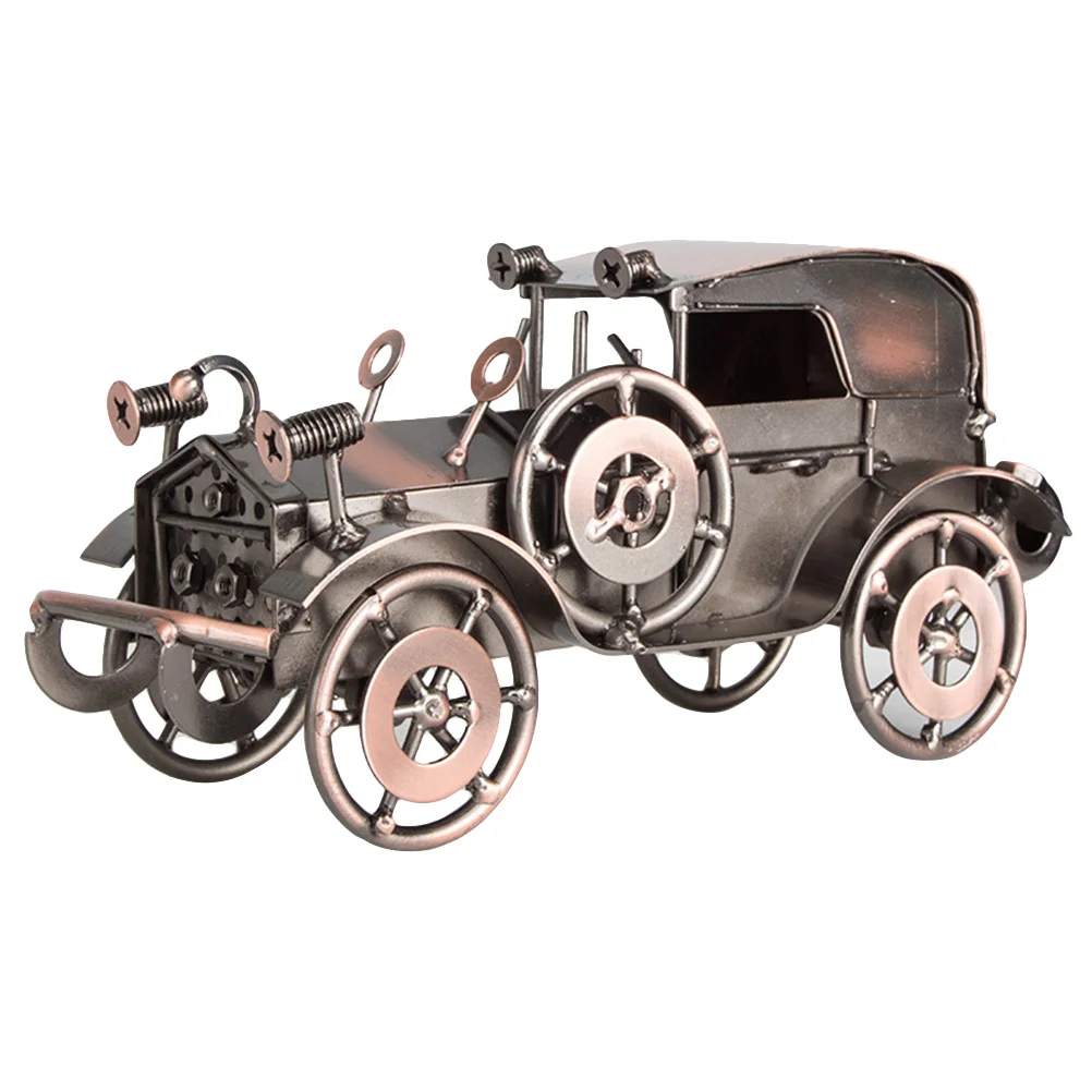 

2PCS Iron Vintage Car Model Classic Retro Vehicle Home Decoration Toy For Movable Wheels Plating Technology Gift Choice