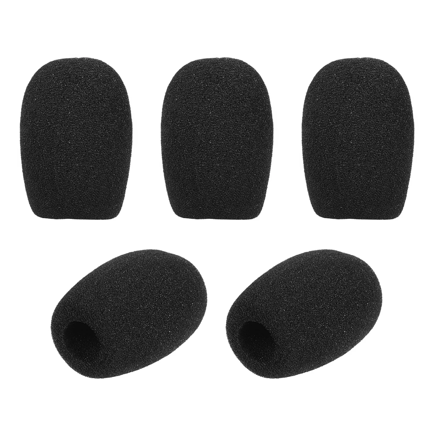 Mini Microphone Windscreens Mic Foam Covers for Lapel Headset Microphone Black, Pack of 5pcs