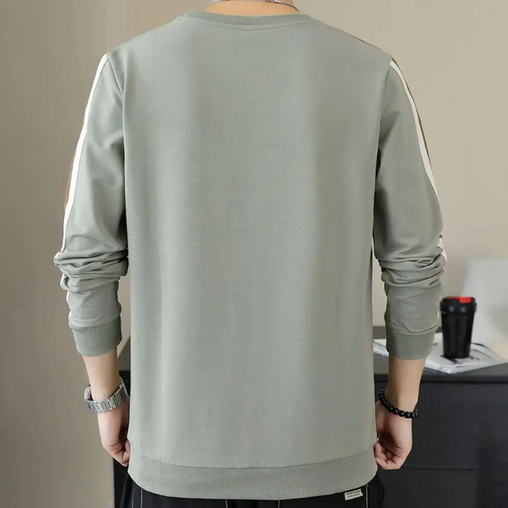 Casual Long-sleeve Top Long-sleeve Top Stylish Men's Fall Spring Sweatshirt Embroidered Letter Design Loose Fit Soft for Casual