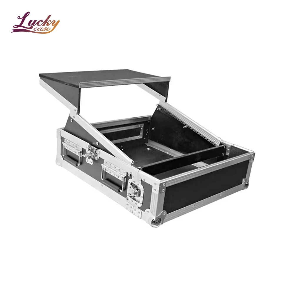 

Hot Sale Audio Rack Case Fireproof Waterproof Flight Case Device Transportation 10U/12U DJ Mixer Case Top With Laptop Shelf