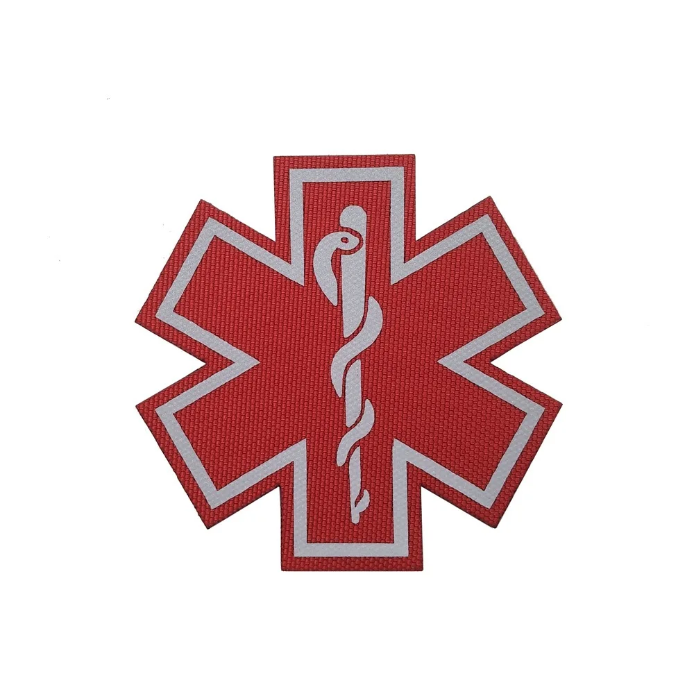 Emergency Rescue Life Star,MED,Medic Patches Morale Emblem,Infrared Reflective First Aid Badge Military Tactical Applique