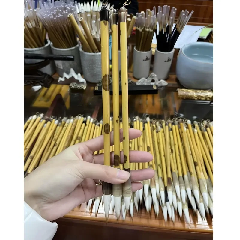 Handmade Chinese Calligraphy Brush Gift Set Premium Mixed Brush Artist's Pen Customizable Logo Retro Style Engraved Bamboo