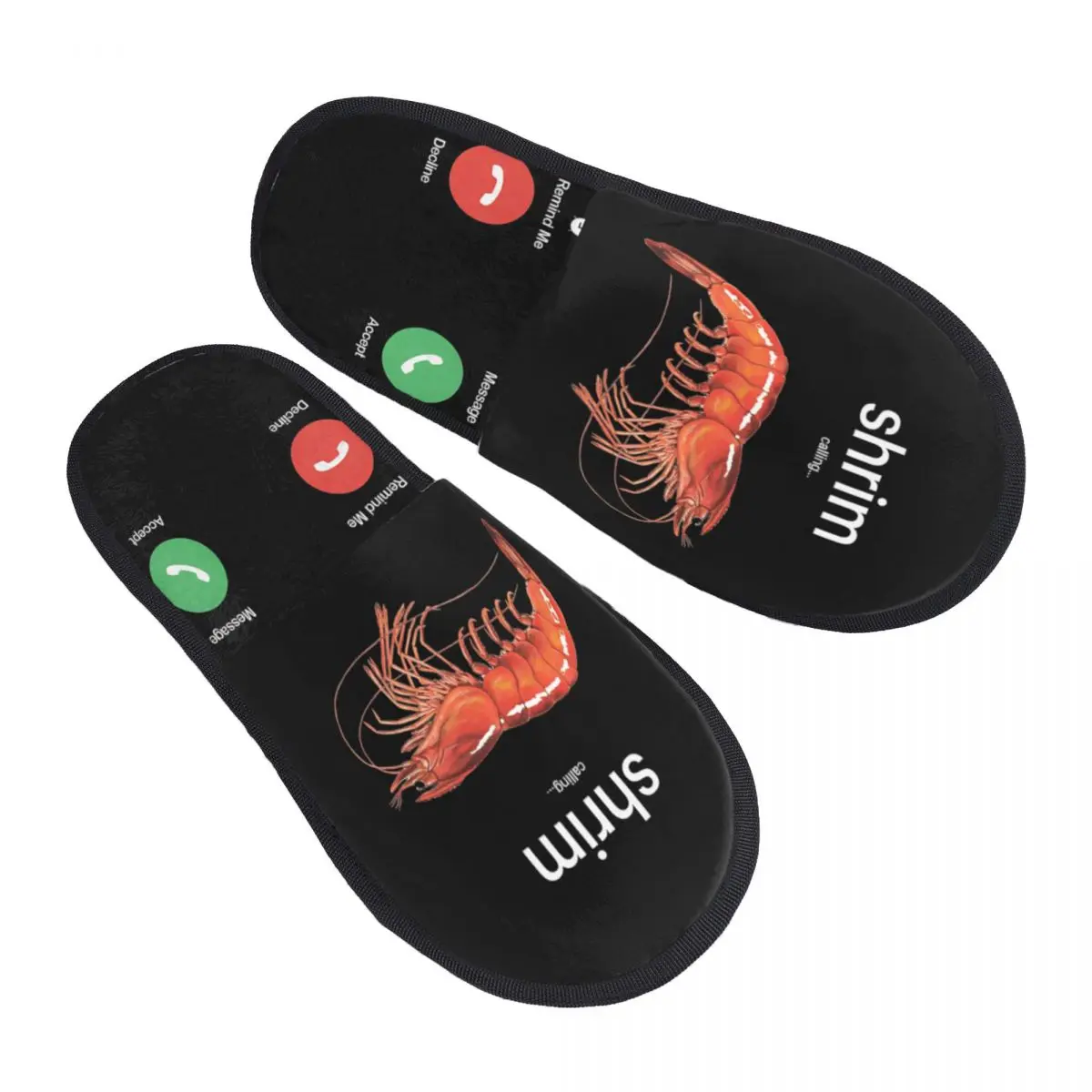 

Shrim Is Calling Meme Furry Slippers Anti-skid Cozy Household Fur Slippers Slides Indoor