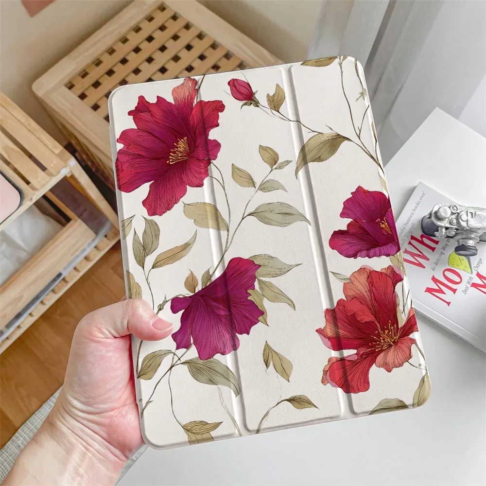 

Чехол-подставка для планшета iPad Air 11 2025 M3 m2 Funda для iPad Pro 13 12,9 11-в 11th 10th 10.9 Mini 7 Чехол с цветочным принтом