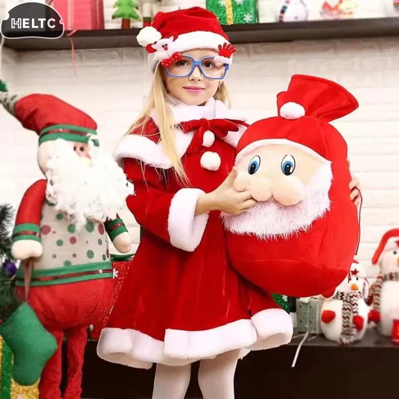 Sacco da Babbo Natale in velluto premium 1 pezzo - Borsa grande riutilizzabile con coulisse natalizia Ideale per confezioni regalo di Natale e regali Decorazioni di Capodanno